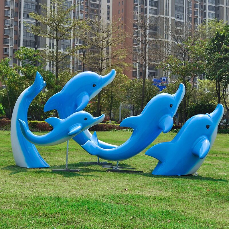 玻璃动物海洋公园水景海洋馆小区陈摆件玻璃钢景美装饰海洋外公海