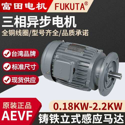 台湾富田AEVF0.37KW三相异步电机FUKUTA铸铁立式三相感应马达