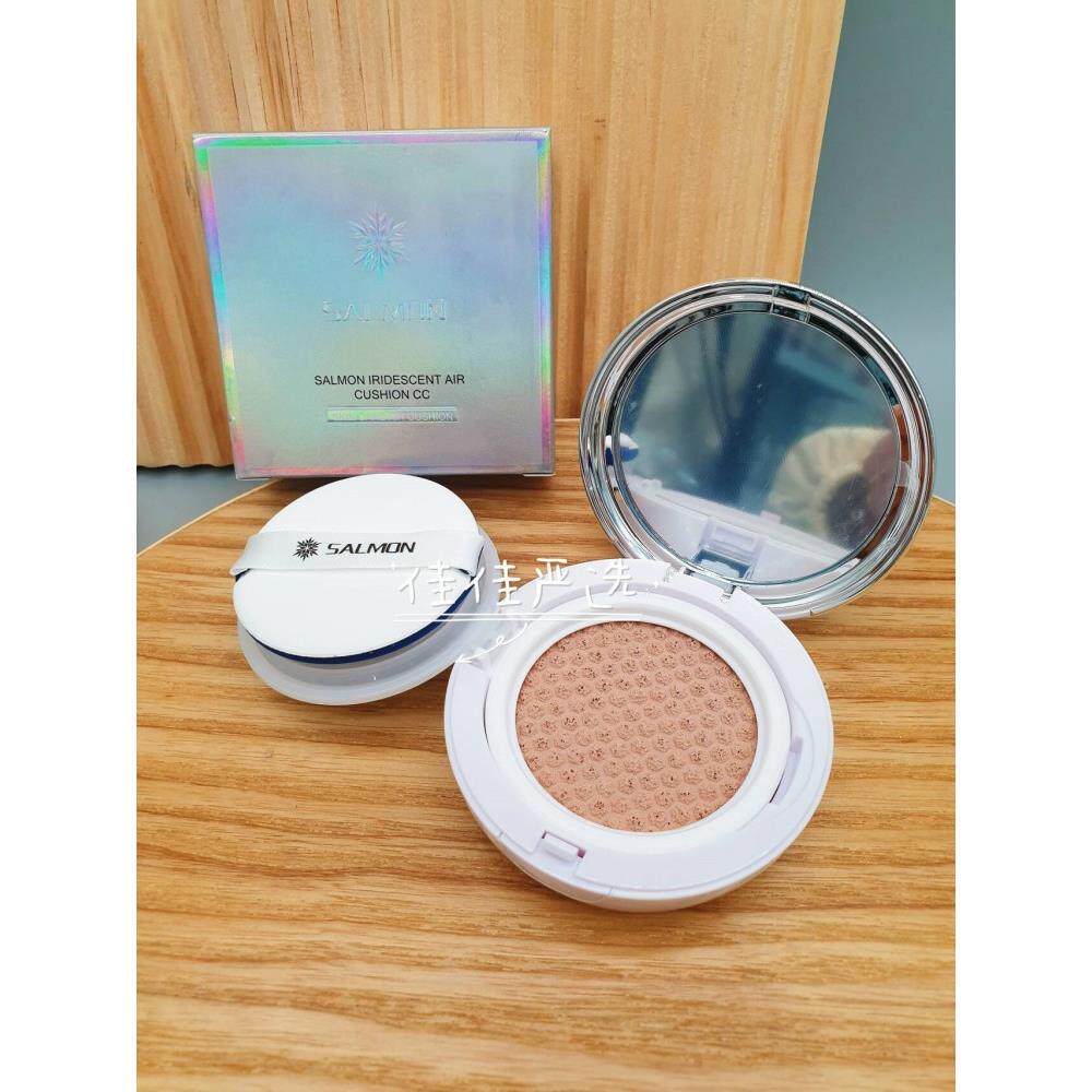 日本salmon鲑鱼气垫遮瑕透气保湿补水提亮幻彩bb霜一代 单层气垫