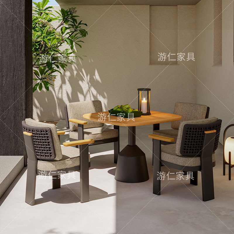 户外阳台庭院藤编桌椅套装