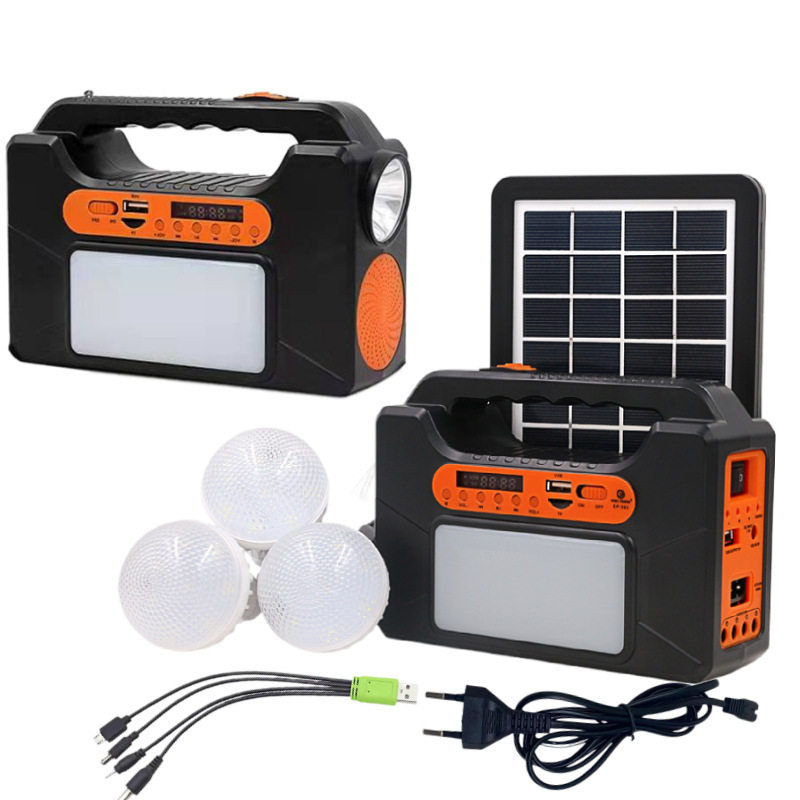 便携太阳能发电小系统收音机灯泡输出5V手电筒蓝牙Solar lighting