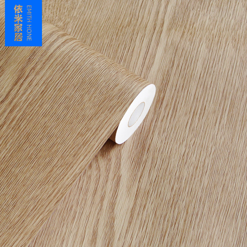 韩版PVC木纹贴纸自粘墙纸壁纸展柜家具翻新加厚带导气槽贴膜30米