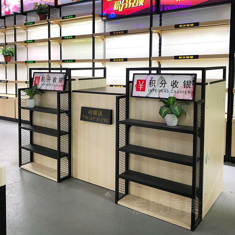 化妆品店展柜设计超市便利店吧台服装店母婴店前台桌简约厂家直销