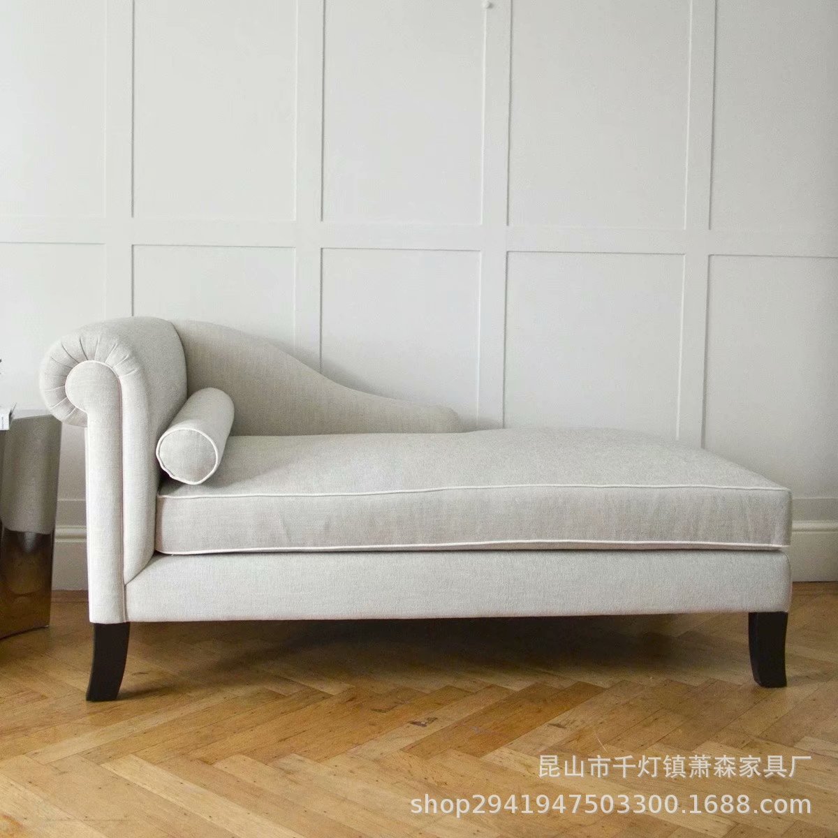 美式布艺软包贵妃椅样板房懒人沙发躺椅休闲美人榻贵妃榻定制家具