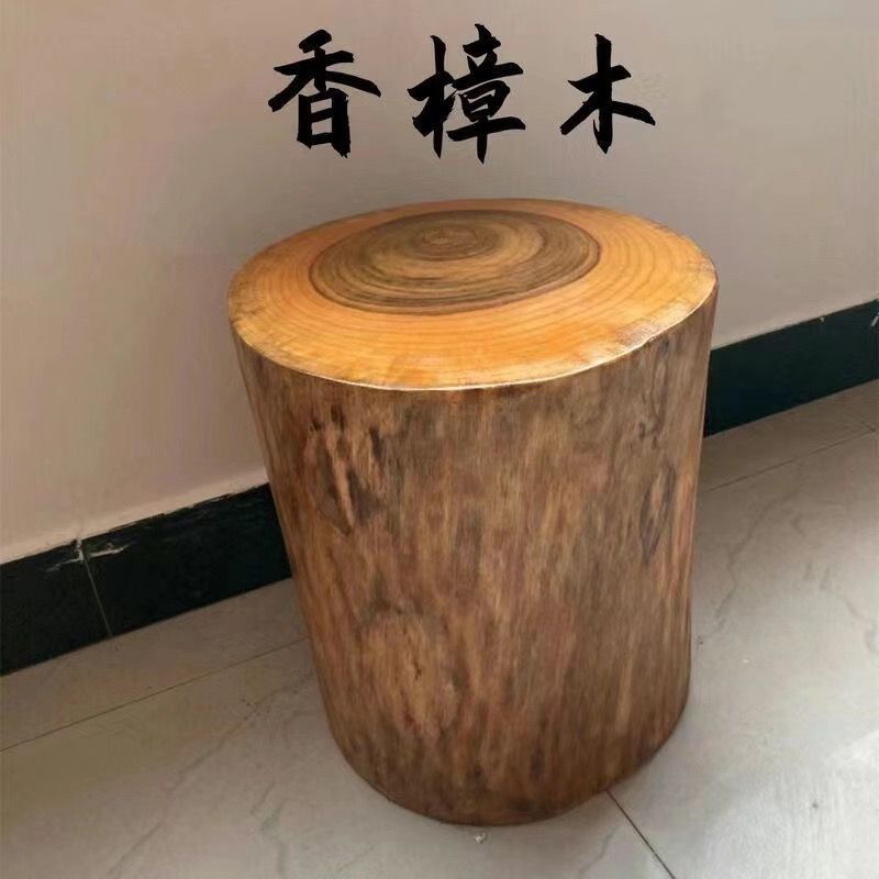 香樟木根雕原木圆凳换鞋凳