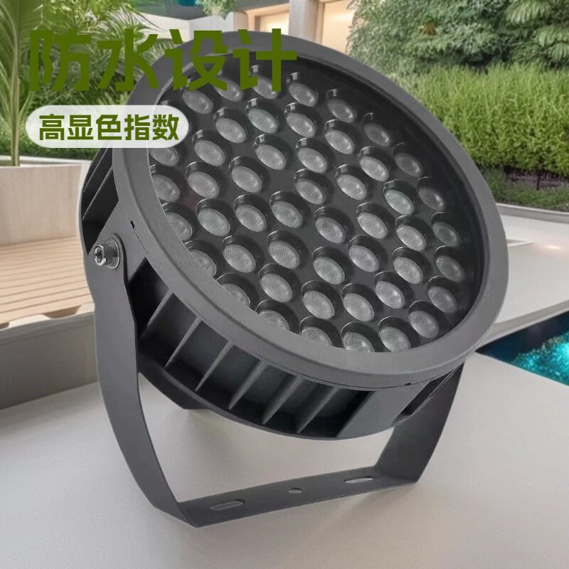 LED新款车轮灯投射灯灯投光灯圆形投射灯庭院草坪景观地插灯