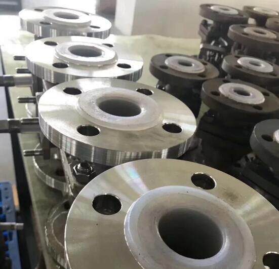 不锈钢法兰衬氟球阀防爆24V耐高温衬氟V型调节开关阀