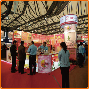 重复使用展位 便携式展会展架 招标会背景布置