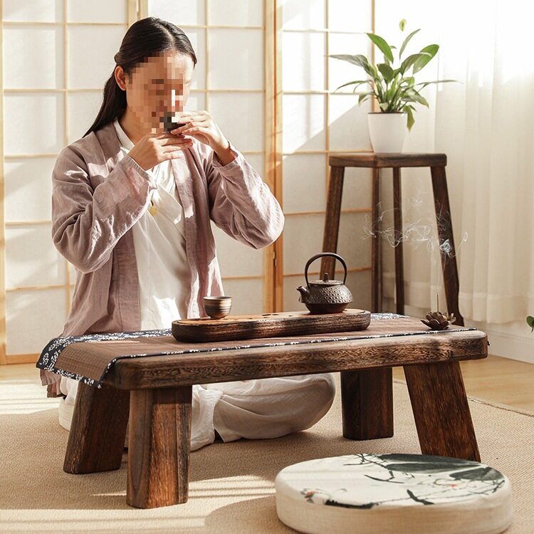 实木飘窗小桌子炕几家用卧室坐地阳台茶桌矮桌榻榻米茶几简约茶台