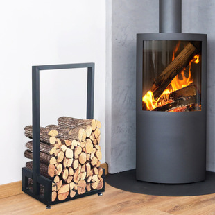 跨境室内室外简易铁艺木柴架收纳架柴火架户外野营木柴堆放整理架