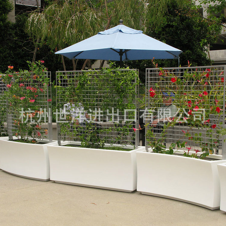 厂家直销不锈钢花箱带可拆卸网格架子花盆 爬藤植物花箱