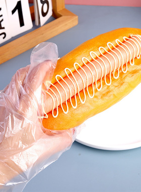 吃龙虾耐用加厚PVC食品餐饮PE塑料家用小包 100只食品一次性手套