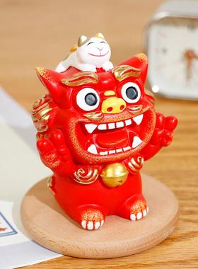 狮三百|肥嘟嘟系列 可爱创意小狮子摆件办公室桌面装饰保平安祝福