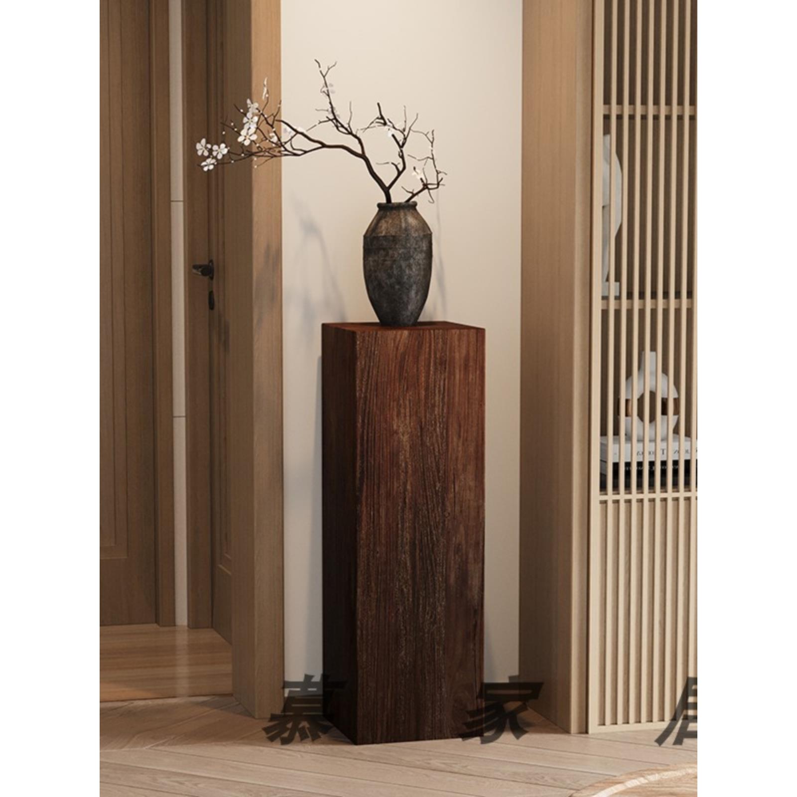 方形木墩矮凳原木酒店摆件茶几复古实木墩子树桩木桩凳个性侘寂风