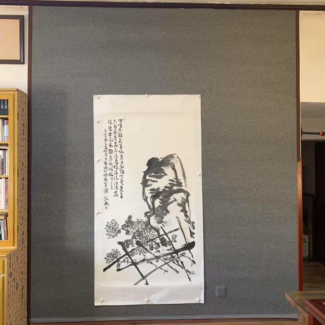 磁性毛毡书画墙贴硬铁皮国画毛毡墙书法展示教学磁铁固定国画墙纸