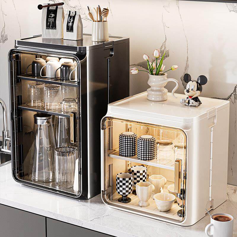 杯子收纳置物架桌面高级感轻奢茶杯水杯架防尘多层茶具沥水收纳盒