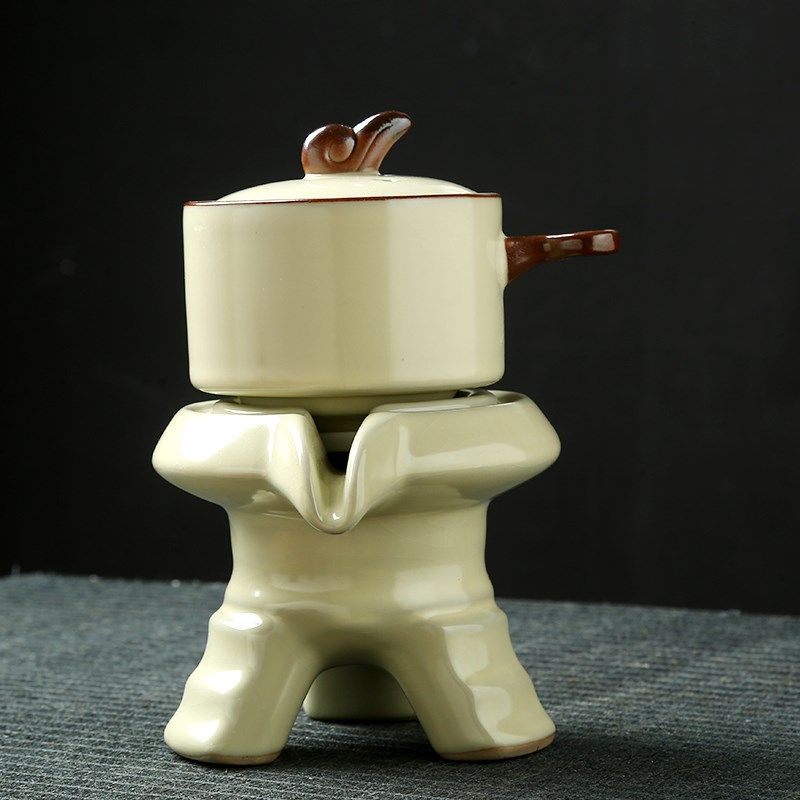 精选陶瓷懒人旋转石磨自动泡茶座单壶冲茶器家用创意功夫茶具套装,餐饮具,茶壶,淘宝优惠券,粉丝福利购,淘宝优惠卷