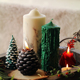 无烟天然植物蜡 饰摆饰拍照道具 耶诞香薰蜡烛套装 家用餐桌香氛装