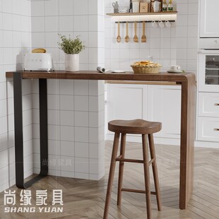 精选实木吧台桌椅组合家用阳台靠墙窄桌子矮桌长条桌客厅隔间高脚