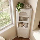 实木转角柜三角形墙角柜现代简约客厅沙发边储物柜厨房角落置物柜