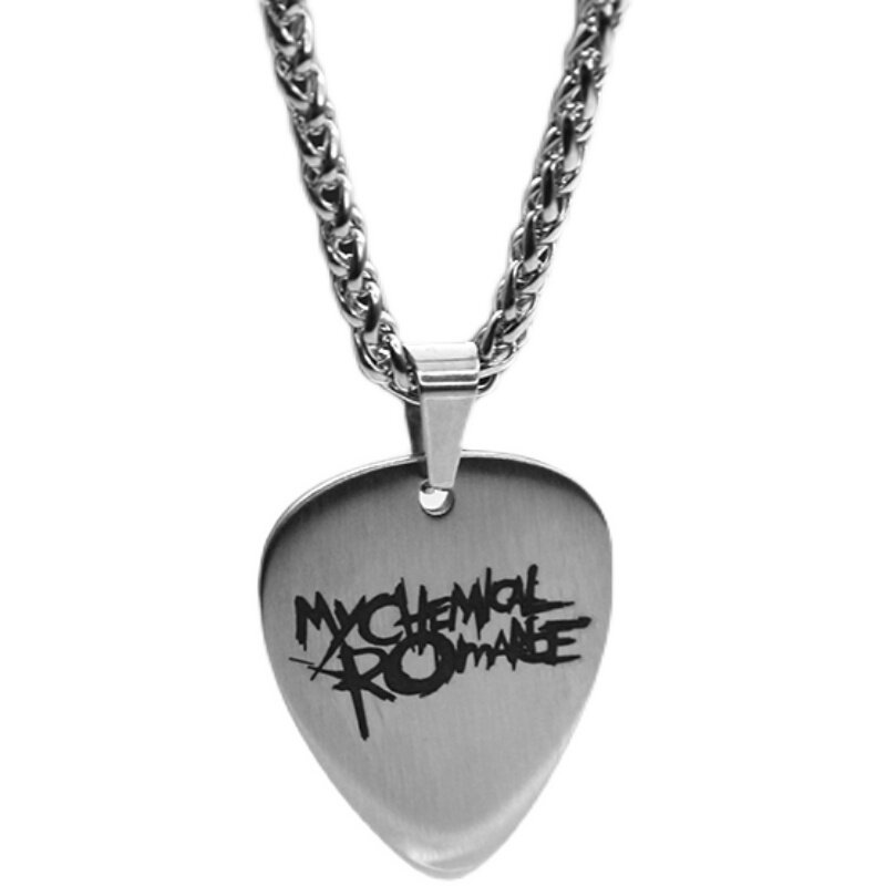 精选我的化学浪漫摇滚刻字金属吉他拨片挂坠手工雕刻配件吊坠定制