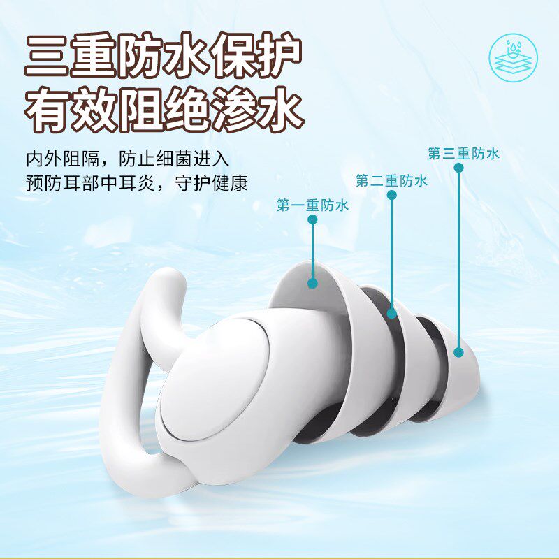 游泳耳塞防进水矽胶儿童专业防中耳炎洗澡洗头护耳朵专用隔音神器