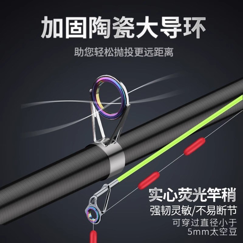 北风狼王迷你小海竿短节海杆抛竿全套装鲢鳙竿甩竿碳素超硬远投竿
