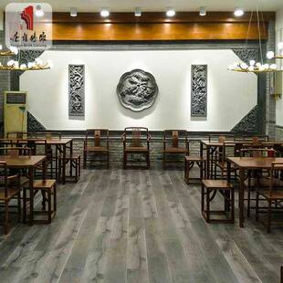 青砖老砖雕仿古浮雕画中式影壁墙照壁装饰1m鸳鸯戏荷天祝富贵