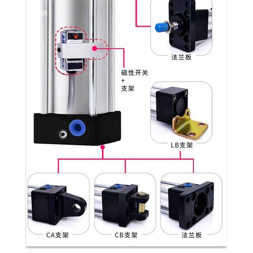 SC气缸大全SC63X25X50X200X250X300X400X600X1000SH防尘型