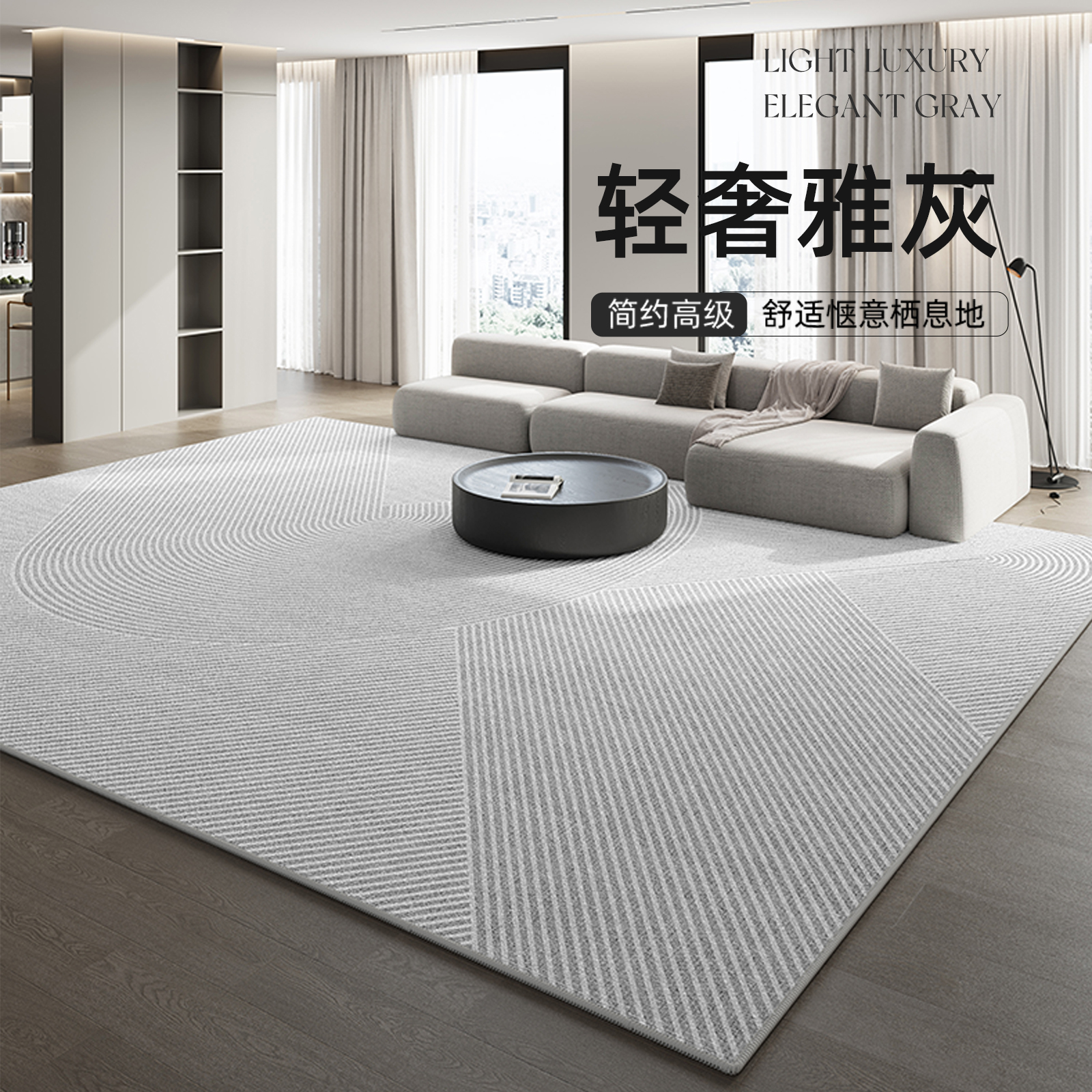 地毯客厅2024新款轻奢高级感卧室床边毯免L洗可擦家用沙发地垫防
