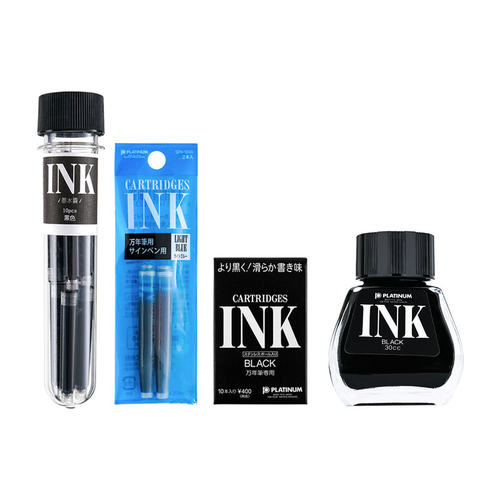 【墨水、墨胆、吸墨器】白金PLATINUM墨水INK-400墨囊墨胆染料型非碳素不堵笔墨水CONV-800A通用吸墨器