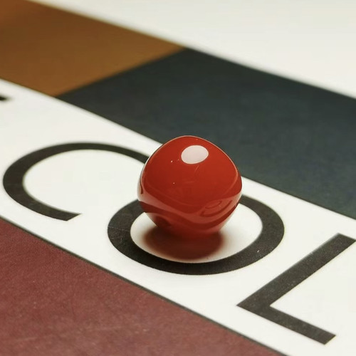 保山天然南红老型珠桶珠配饰单珠配珠单颗隔珠子满肉顶珠108配珠