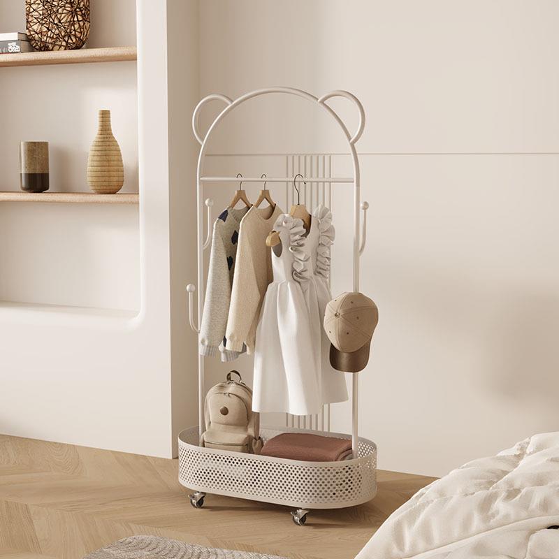 简易衣帽架单杆式落地家用卧室挂衣架可移动晾衣架收纳衣服架子