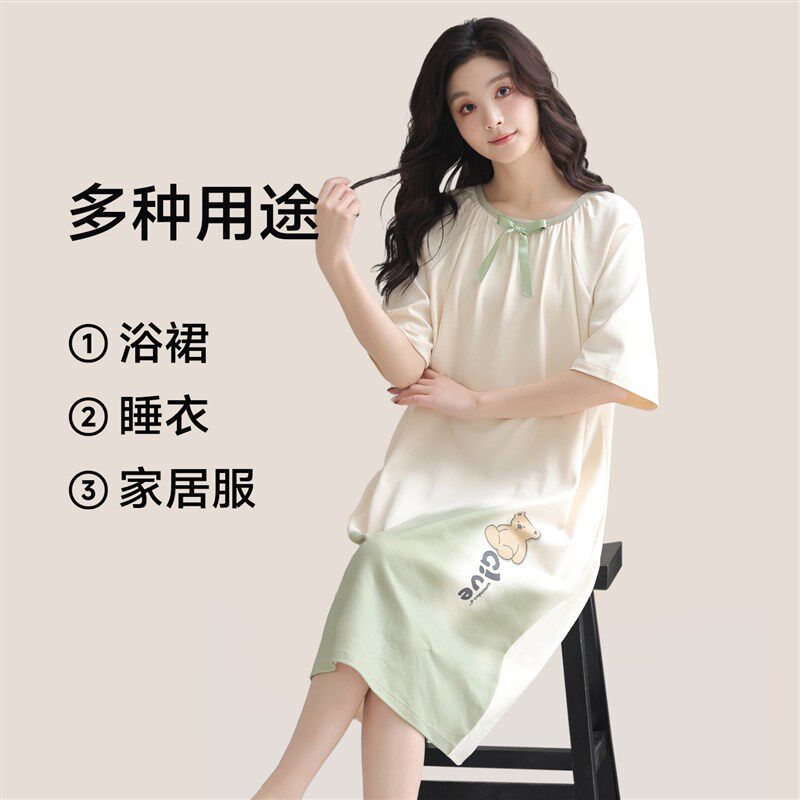 暖优纯棉浴巾可穿裹全身女吸水100全棉浴裙洗澡浴袍夏薄2025新款