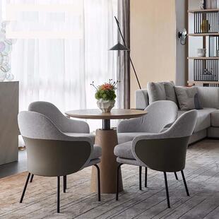 售楼处轻奢接待会客洽谈桌椅现代极简餐椅签约区谈判一桌四椅组合