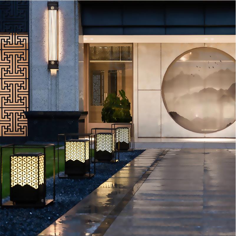 柱头灯新中式户外庭院灯围墙灯园林景观灯花园别墅小区围墙灯