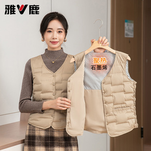 显瘦加厚保暖短款 雅鹿冬季 羽绒马甲女修身 爆款 纯色背心坎肩 时尚