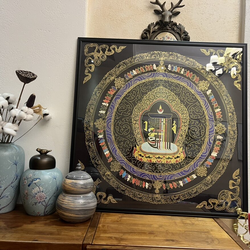 唐卡手绘diy成人礼物装饰画挂画图片
