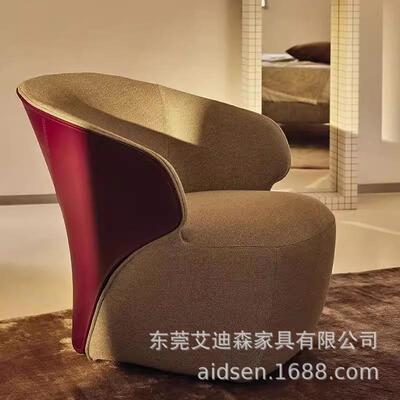 设计师单人沙发椅意大利Arom休闲椅客厅卧室意式轻奢软座椅