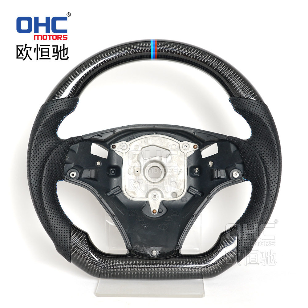 适用于05-12款德系宝马E底盘E90M3改装升级碳纤打孔皮汽车方向盘