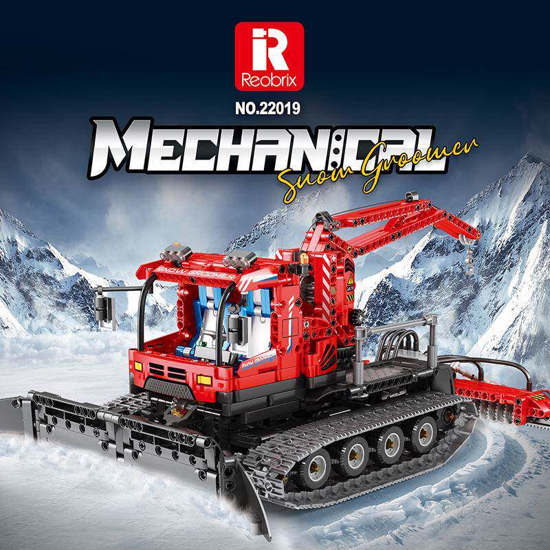 Reobrix22019动力工程雪地平整车遥控积木模型益智拼插装玩具