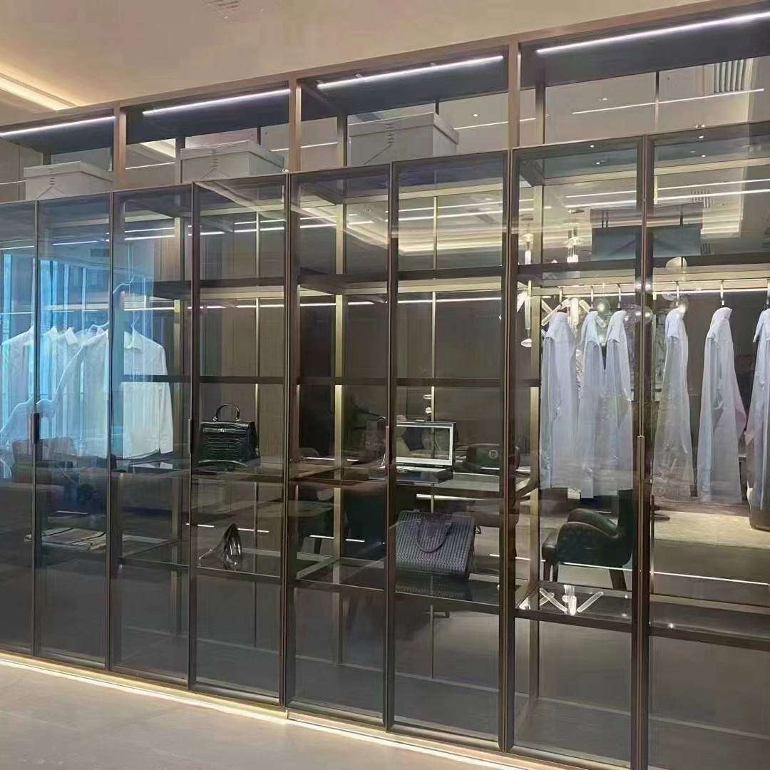 铝合金定 制衣柜铝合金玻璃柜衣柜铝合金极简衣柜整体铝合金家具