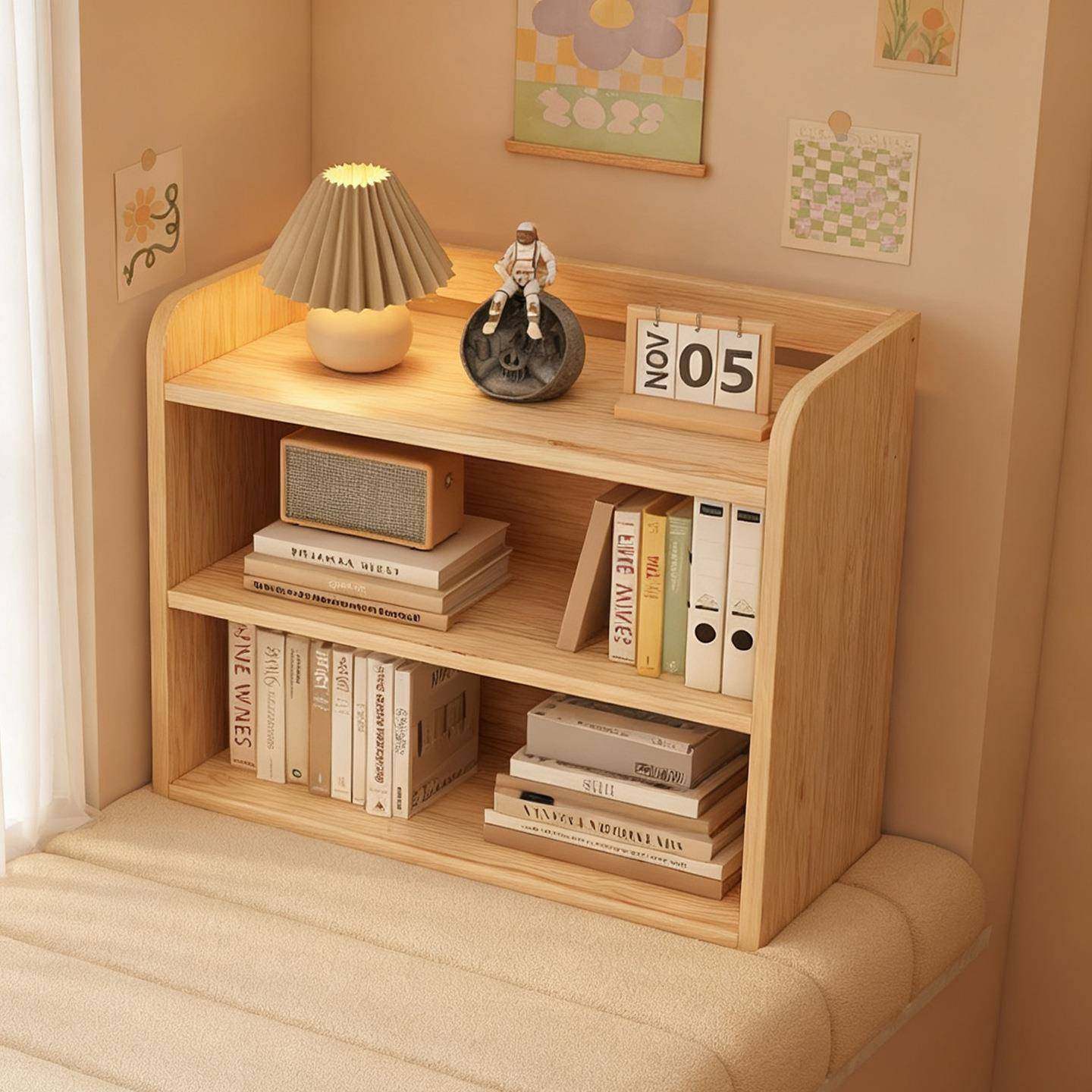 书架书桌桌面置物架床头柜学生书本收纳架多层储物飘窗实木小书柜,电子元器件市场,其它元器件,淘宝优惠券,粉丝福利购,淘宝优惠卷