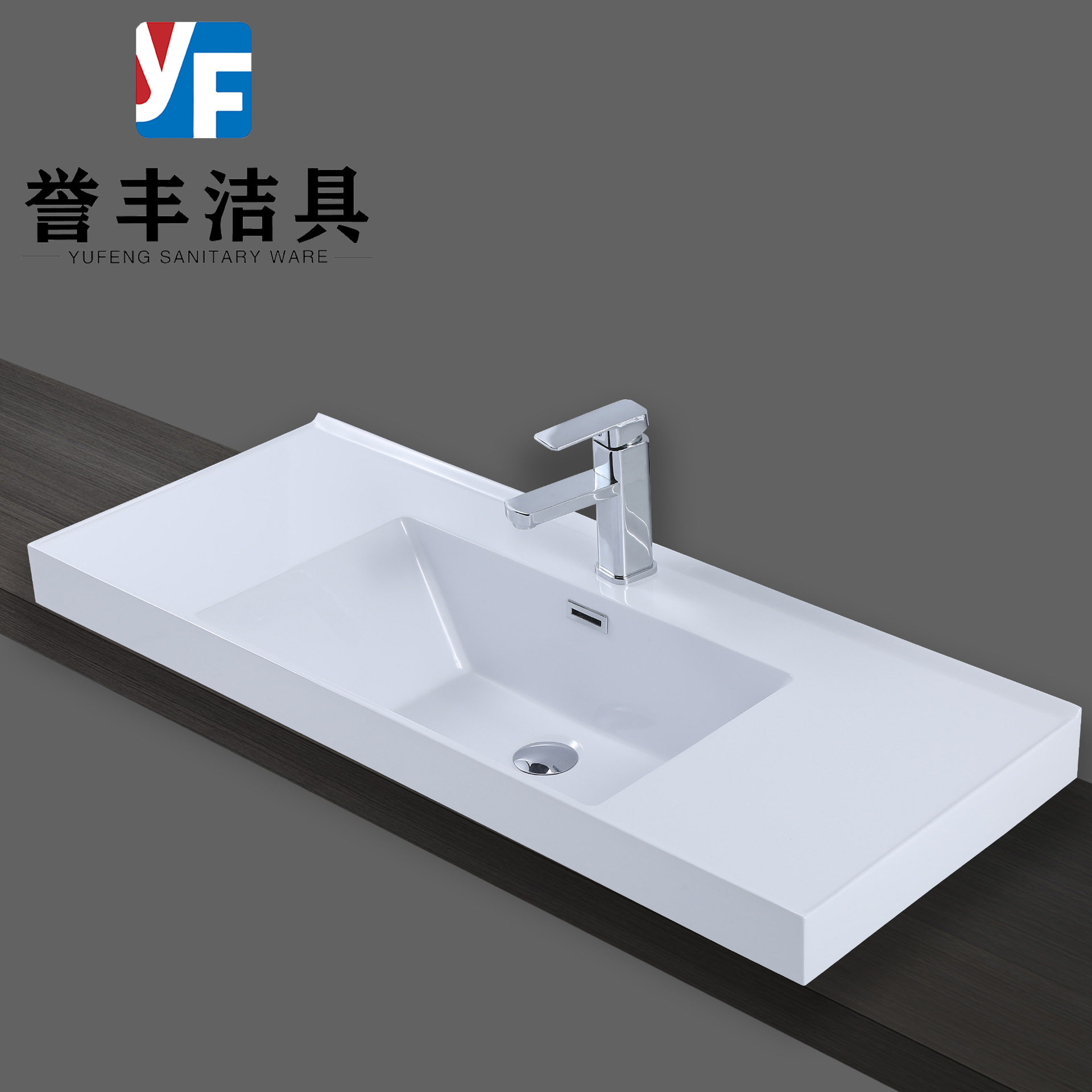 生产工厂人造石一体盆微晶石洗脸漱台盆浴室柜配套亚克力可丽耐盆