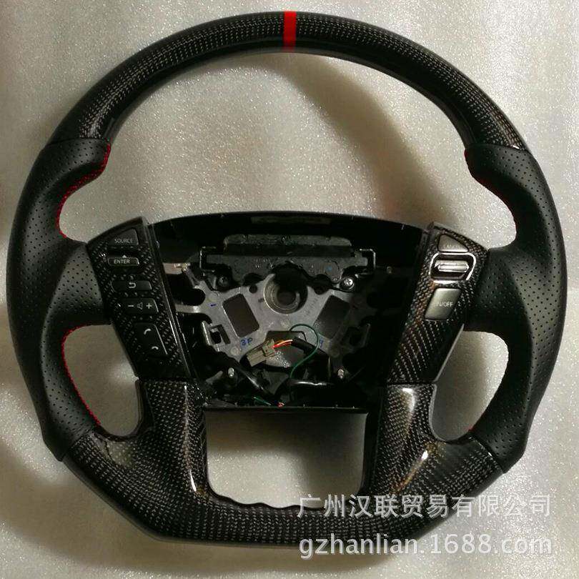 途乐真碳纤维方向盘改装QX80碳纤维方向盘D型改装