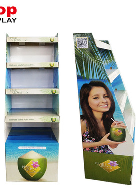 瓦楞纸60*50*175cm 泰国椰子纸货架 国外水果纸堆头 纸展示架厂家