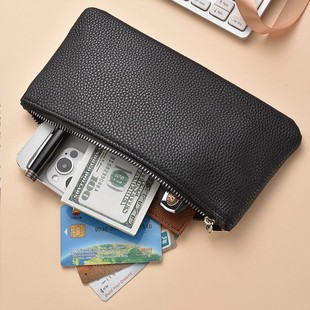 长款 软皮拉链钱包多功能大容量零钱包手机包耳机现金证件收纳包