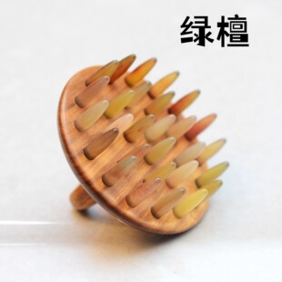指环梳绿檀梳 羊角插齿梳黑檀紫光檀圆盘插齿梳按摩梳 多用按摩梳