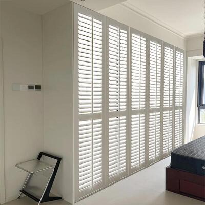 实木百叶透气门窗shutters推拉百叶门窗帘客厅隔断卫生间气窗衣柜