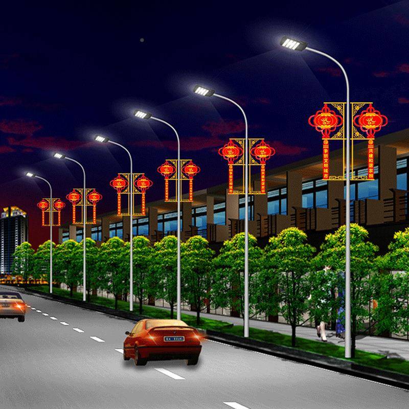 发光LD灯中结中梅花结流苏防水装挂饰国路杆道路亮化工程厂E家